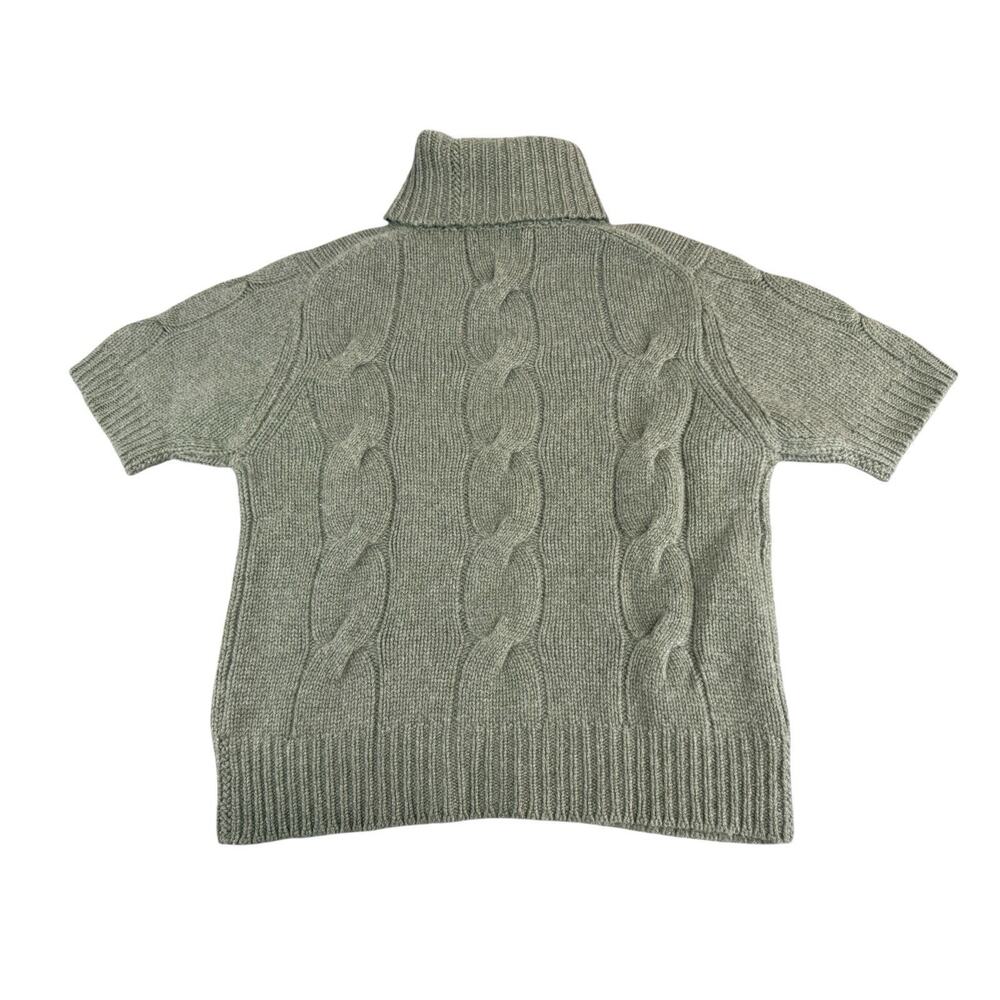 Christopher Fischer 100% Cashmere Cable Knit Short Sleeve Turtleneck Sweater M
